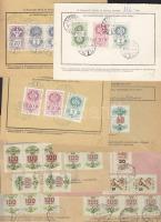 1963-1979 8 db ajánlott válaszos levelezőlap, büntetésként lerótt, lepecsételt illetékbélyegekkel