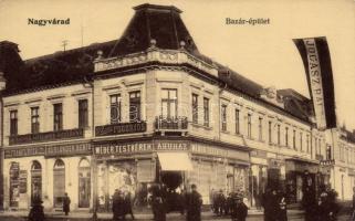 Nagyvárad, Bazár, Magyar Általános Hitelbank, Frankl Róza, Auslander Berta, Wéber testvérek üzletei, Jogászbál, Dr. Barta fogorvos / bazaar, bank, shops, jurist ball, dentist (EK)