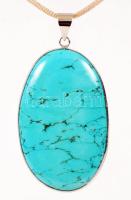 Türkiz függő kapcsos szalagon /	 turquoise pendant