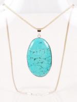 Türkiz függő kapcsos szalagon /	
turquoise pendant