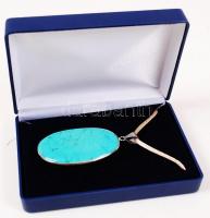 Türkiz függő kapcsos szalagon /	
turquoise pendant