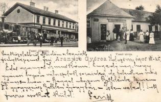 Aranyosgyéres vasútállomás, Veres Zsigmond üzlete / railway station, shop