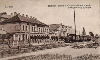 Budapest XIX. Kispest, Hoffher-Schrantz Clayton-Shuttleworth mezőgazdasági gépgyár, vasút