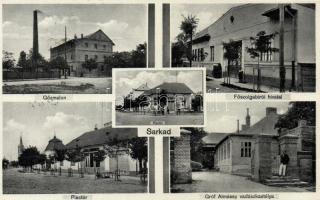 Sarkad, Gőzmalom, Almássy-vadászkastély, piactér, főszolgabírói hivatal
