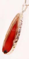 Achát függő ezüst (Ag) láncon (4,4 g), jelzett /
agate pendant with silver chain