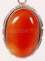 Karneol függő ezüst (Ag) láncon (22,1 g), jelzett /
carnelian pendant with silver chain