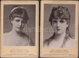 4 db német keményhátú fotó, Ehrenbreitstein látképe, valamint modern mesterek galériájából, 17x11 cm