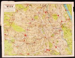 cca 1920 Bécs (Wien) térkép, Pharus-Plan Verlag, 53x40 cm