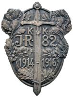 Osztrák-Magyar Monarchia 1916. "K.u.K. 82. Gyalogezred 1914-1916" cink sapkajelvény (48x37mm) T:1- Austro-Hungarian Monarchy ~1916. "K.u.K. IR 82 1914-1916" zin cap badge (48x37mm) C:AU