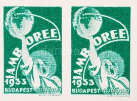 1933 Jamboree levélzáró kisív / Jamboree label sheet of 25