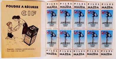 1947 Jamboree levélzáró füzet / 10 jamboree labels in booklet