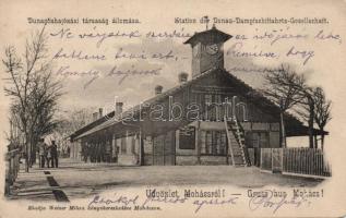 Mohács Duna gőzhajózási társaság állomása; Weiser Miksa kiadása (fl)