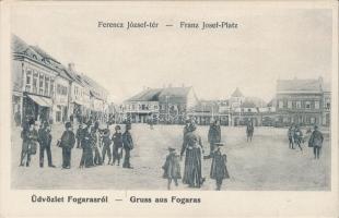 Fogaras, Ferenc József tér / square, shops