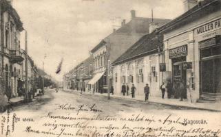 Kaposvár Fő utca, Müller Pál cipész és Fenyvesi Béla üzlete; Fenyvesi Béla kiadása (fl)