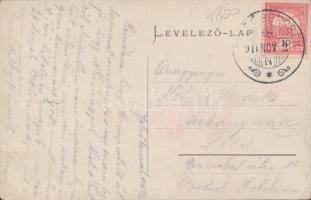 Felsőbencsek, Main street, König József's shop, market, church (EK)