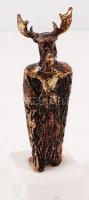 Bács Zoltán: Sámán király. Bronz, jelzett, márvány talapzaton, m:13 cm