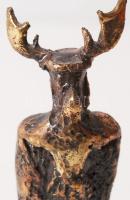 Bács Zoltán: Sámán király. Bronz, jelzett, márvány talapzaton, m:13 cm