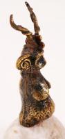 Bács Zoltán: Sámán. Bronz, jelzett, márvány talapzaton, m:8 cm