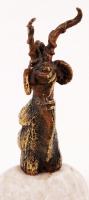 Bács Zoltán: Sámán. Bronz, jelzett, márvány talapzaton, m:8 cm