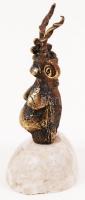 Bács Zoltán: Sámán. Bronz, jelzett, márvány talapzaton, m:8 cm