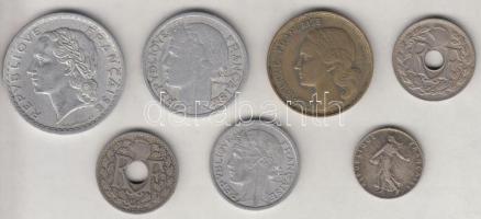 Franciaország 1912-1957. 10c-5F (7x), közte ezüst is T:vegyes France 1912-1957. 10 Centimes - 5 Francs (7x), one silver coin also C:mixed