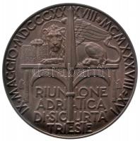 Olaszország / Trieszt 1938. "Az Adriai Biztosító Társulat 100 éves jubileumára" Br emlékér...