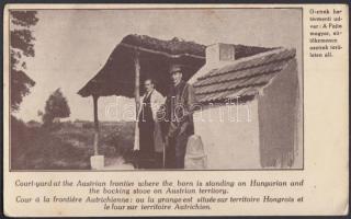 Osztrák-magyar határ, ahol a pajta magyar, a kemence osztrák területen áll / Austrian-Hungarian border, the band standing on Hungarian and the backing stove on Austrian territory (EB)