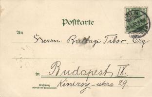 Köln, Dom, Hauptbahnhof / cathedral, railway station, floral litho