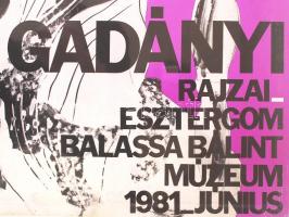 1981 Gadányi rajzai Esztergom Balassa Bálint Múzeum, 84×59 cm