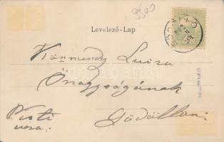 Gödöllő Erzsébet királyné szobra, Nemesánszky Józsefné kiadása, Art Nouveau, litho