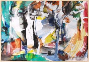 Igaly József (1905-1980): Fénysugár. Akvarell, papír, jelzett, 32×55 cm