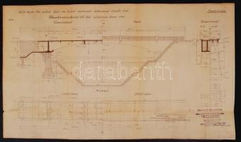 1915 Bp., A győri Teleszky úti híd terve, Zielinkski Szilárd mérnök, műegyetemi tanár pecsétjével