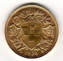 Svájc 1935B 20Fr 6,452g T:2+
