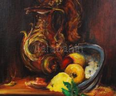 Olvashatatlan jelzéssel: Barokk csendélet. Olaj, vászon, újszerű keretben, 60×50 cm