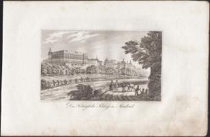 cca 1800 5 db spanyol és portugál témájú rézmetszet (Oleron, Valencia, Madrid, Tarragona, Leiria), 1...