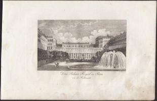 cca 1800 4 db francia témájú rézmetszet (Chenonceaux, Párizs, Besancon, Puy-en-Velay), 14x8 cm