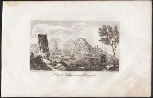 cca 1800 4 db francia témájú rézmetszet (Chenonceaux, Párizs, Besancon, Puy-en-Velay), 14x8 cm