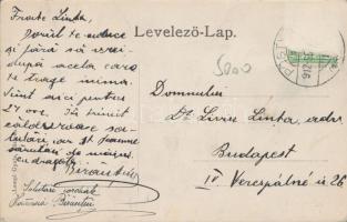 Pöstyén, Deák utca, takarékpénztár, könyvnyomda, könyv és papírkereskedés / street, savings bank, pr...