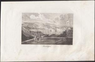 cca 1800 4 db oroszországi témájú rézmetszet (Kamcsatka, Szevasztopol, Tobolszk, Asztrahán), 14x8 cm