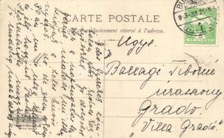 'Jarrott sur De Diétrich' automobile, hand painted, artist signed postcard