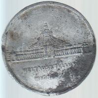 Ausztria 1873. "Bécsi világkiállítás Ferenc József / Császári Pavilon" alumínium ötvözet e...