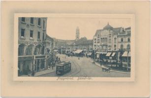 Nagyvárad Bémer tér, Erdős és Grünfeld áruháza, Neumann üzlete; Sipos József kiadása / square, shops
