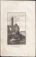 cca 1800 4 db rézmetszet (Duna, Obersee, Wasserburg, Marienburg), 14x9 cm