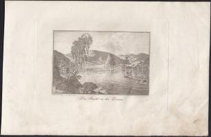 cca 1800 4 db rézmetszet (Duna, Obersee, Wasserburg, Marienburg), 14x9 cm