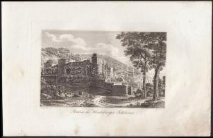 cca 1800 3 db rézmetszet (Heidelberg, Berlin, Drezda), 15x9 cm