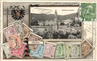 Abbazia, Madonna, set of K.u.K. stamps, Emb. litho