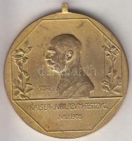 Osztrák-Magyar Monarchia 1908. "Ferenc József Jubileumi Felvonulási Érem" aranyozott Br érem (34mm) szalag nélkül T:2- Austro-Hungarian Monarchy 1908. KAISER-JUBILÄUMS-FESTZUGSMEDAILLE gilt Br medallion (34mm) without ribbon "VIRIBVS VNITIS - KAISER JVBILEVM FESTZVG - JVNI 1908 / Gesetzl.Geschützt  Erd. Schneider Wien" C:VF