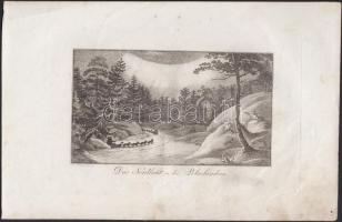 cca 1800 Izland és sarki fény a sarkvidéken, rézmetszet, 2 db