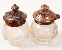 Antik oroszlánfejes asztali szett, gazdagon díszített, fém, sorszámozott, jó állapotban, eredeti ép ...