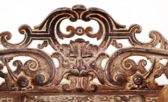 Antik oroszlánfejes asztali szett, gazdagon díszített, fém, sorszámozott, jó állapotban, eredeti ép ...